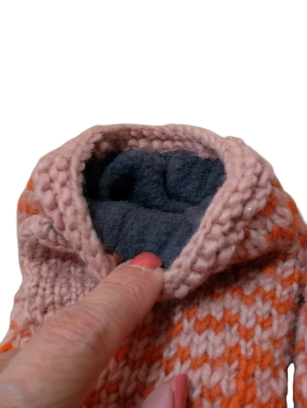 NWT FRENCH KNOT FINGERLESS GLOVES FLEECE LINED MADE IN NEPAL